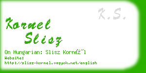 kornel slisz business card